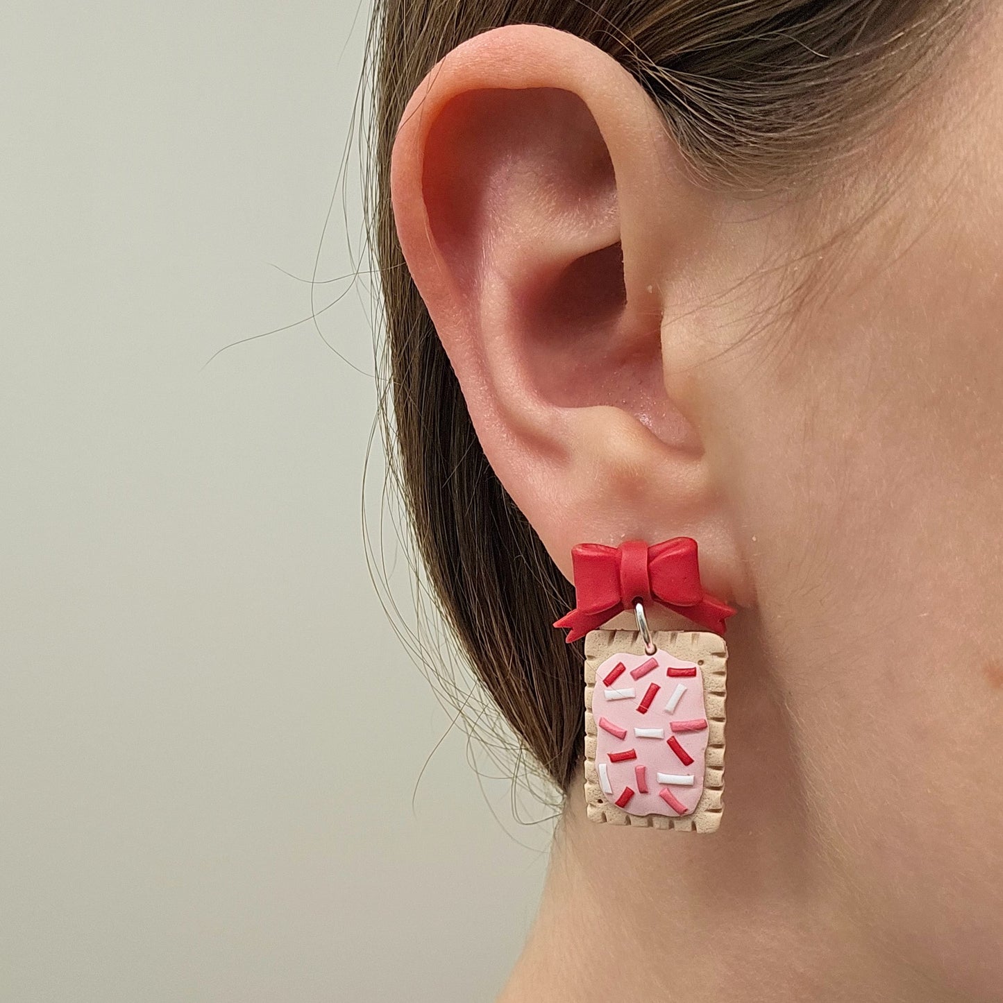 Handmade Poptart Valentine's Day Polymer Clay Earrings