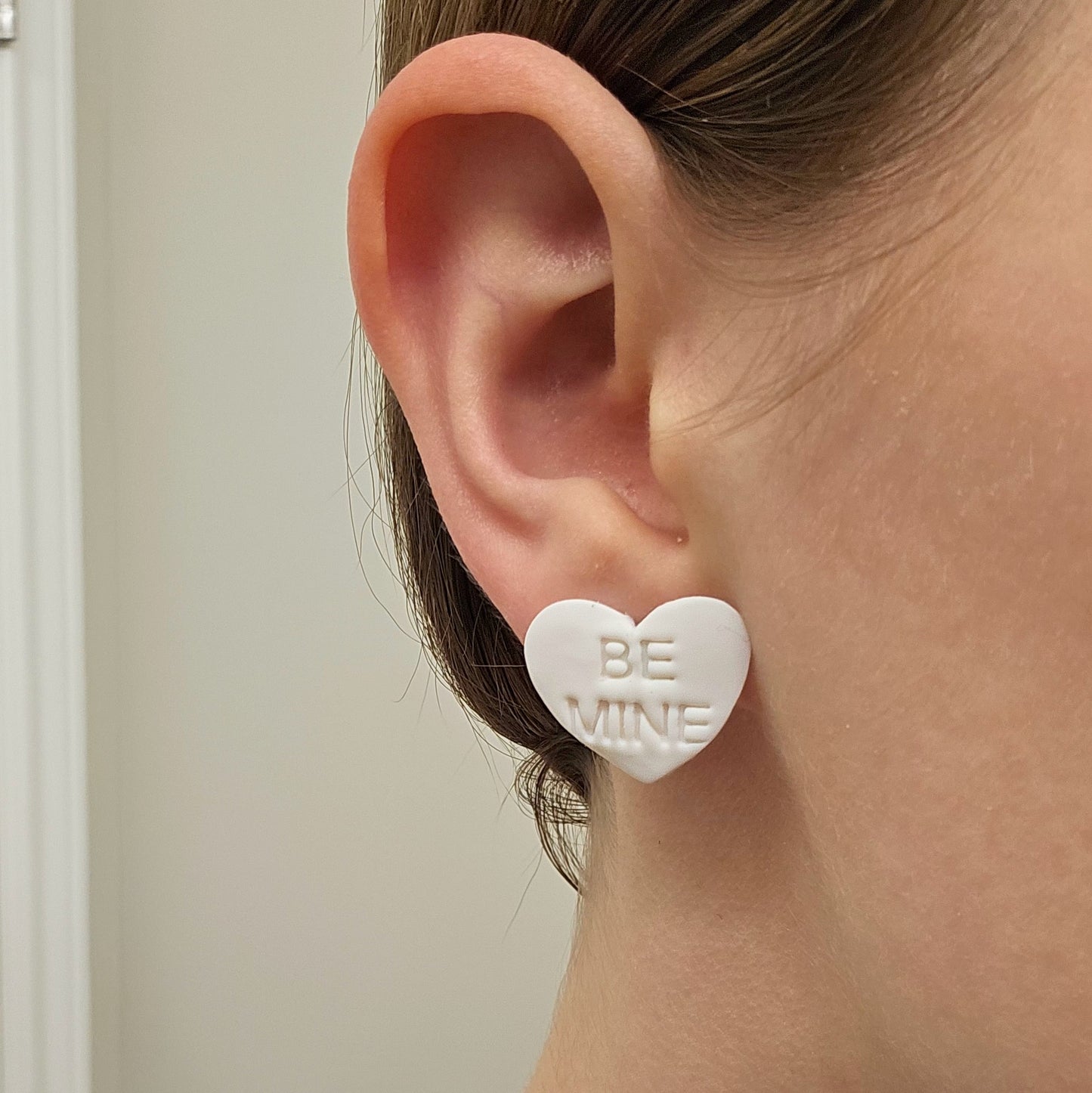 Valentine's Day Conversational Heart Polymer Clay Stud Pack