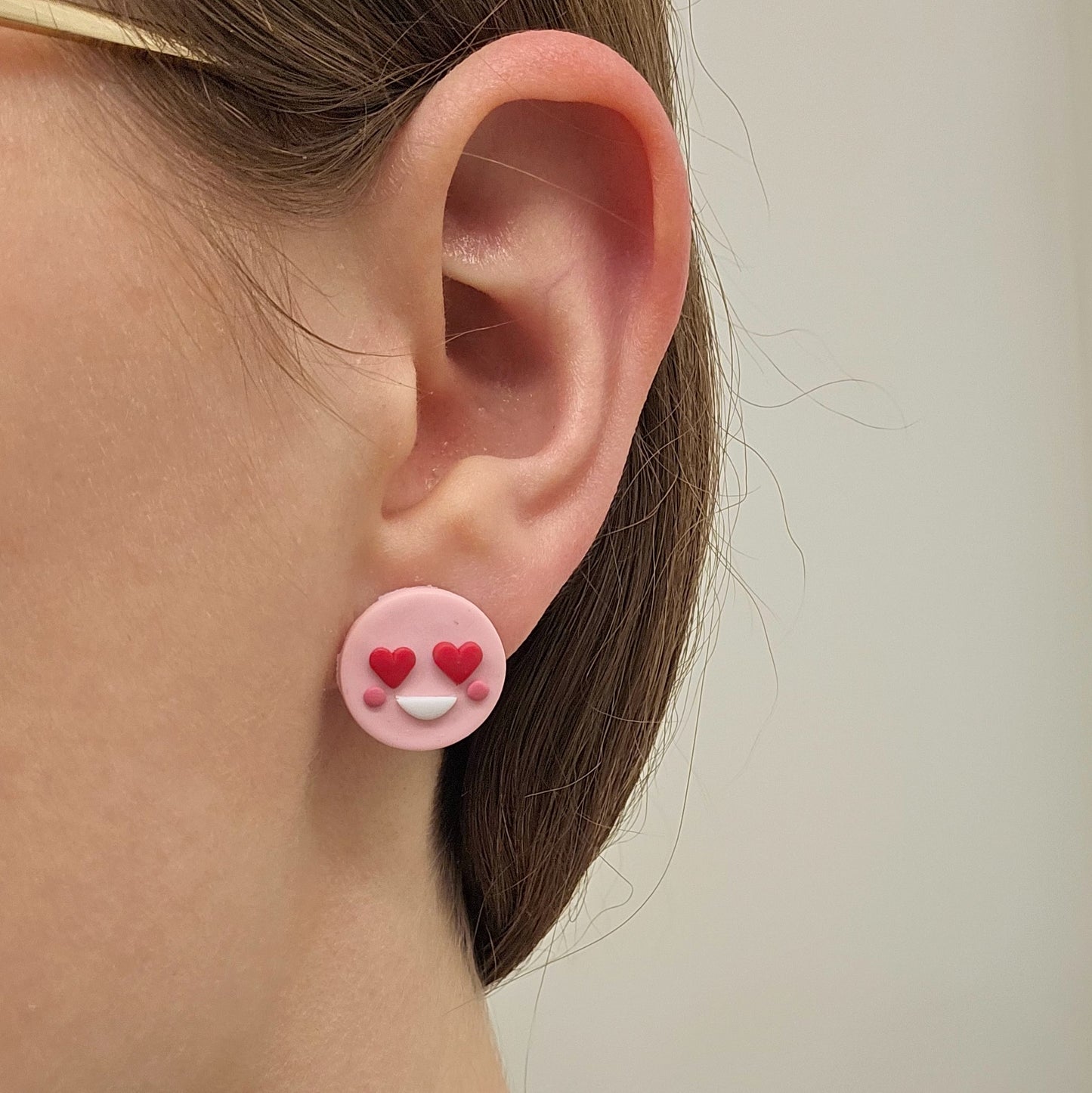 Heart Emoji Valentine's Day Polymer Clay Stud Earrings