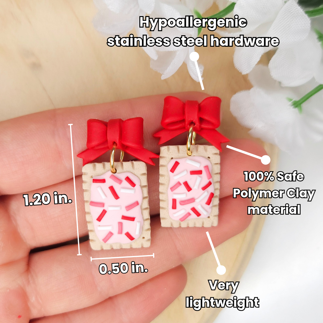 Handmade Poptart Valentine's Day Polymer Clay Earrings