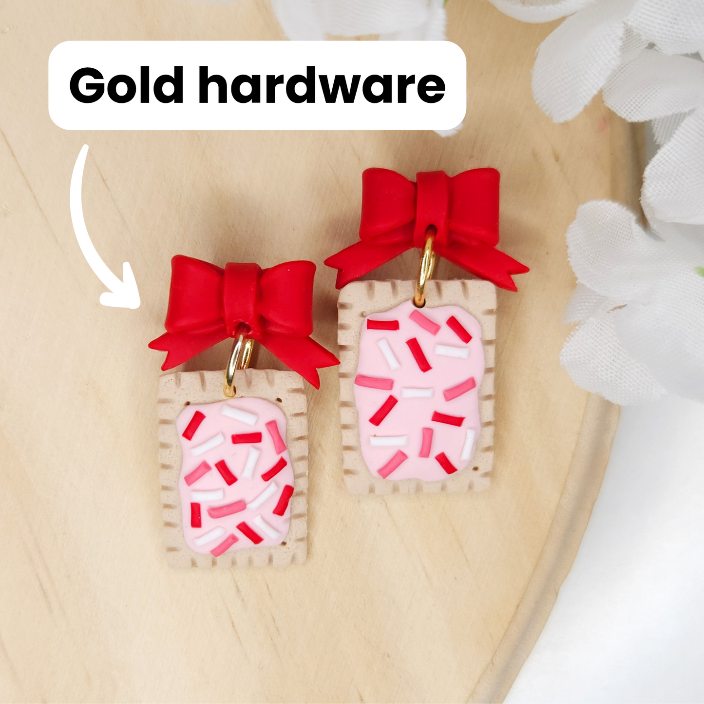 Handmade Poptart Valentine's Day Polymer Clay Earrings