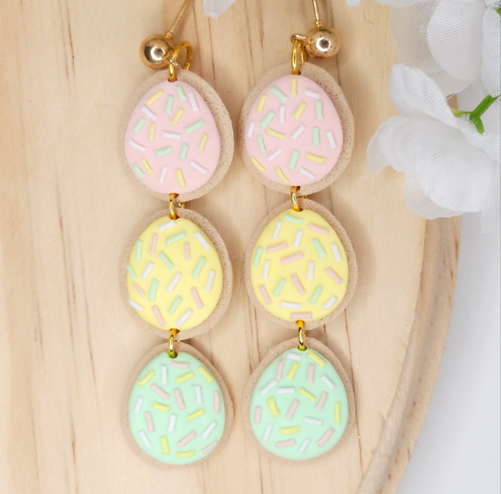 Handmade Easter Egg Polymer Clay Earrings