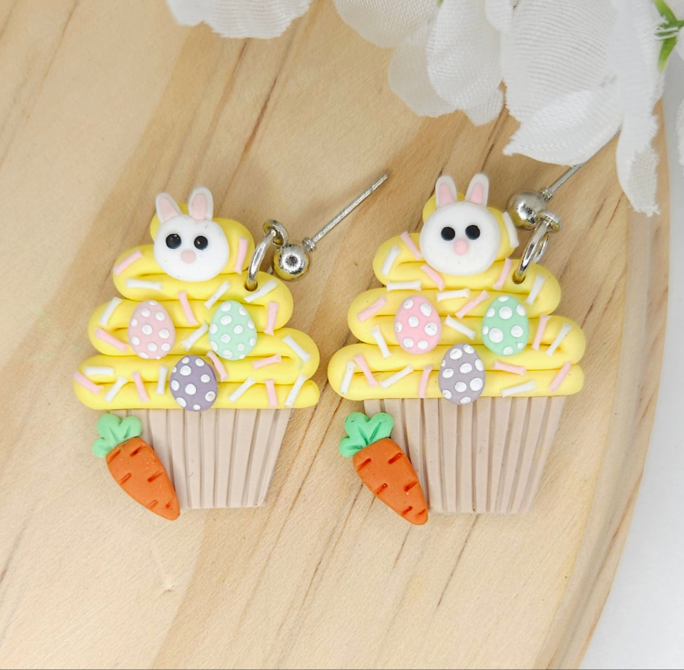 Easter Cupcake Polymer Clay Handmade Earrings