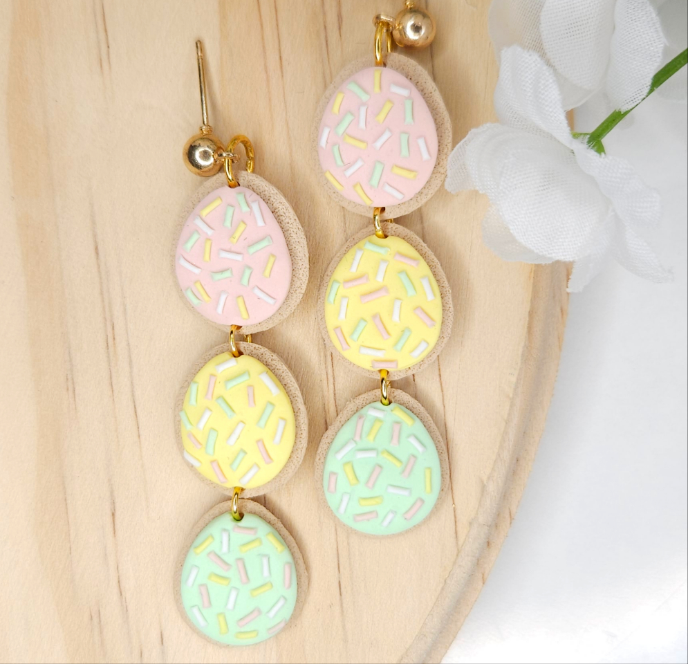 Handmade Easter Egg Polymer Clay Earrings