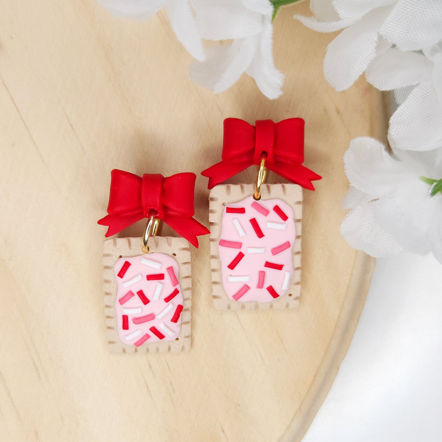 Handmade Poptart Valentine's Day Polymer Clay Earrings