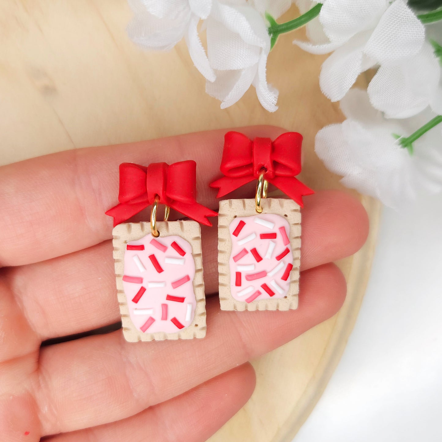 Handmade Poptart Valentine's Day Polymer Clay Earrings