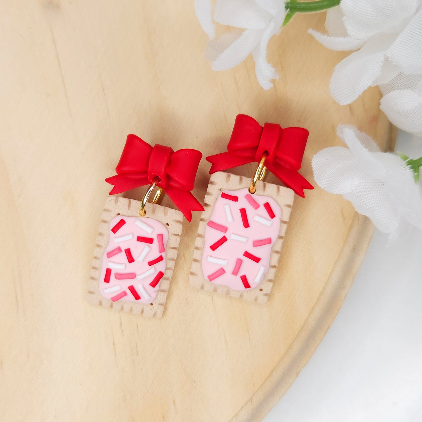 Handmade Poptart Valentine's Day Polymer Clay Earrings