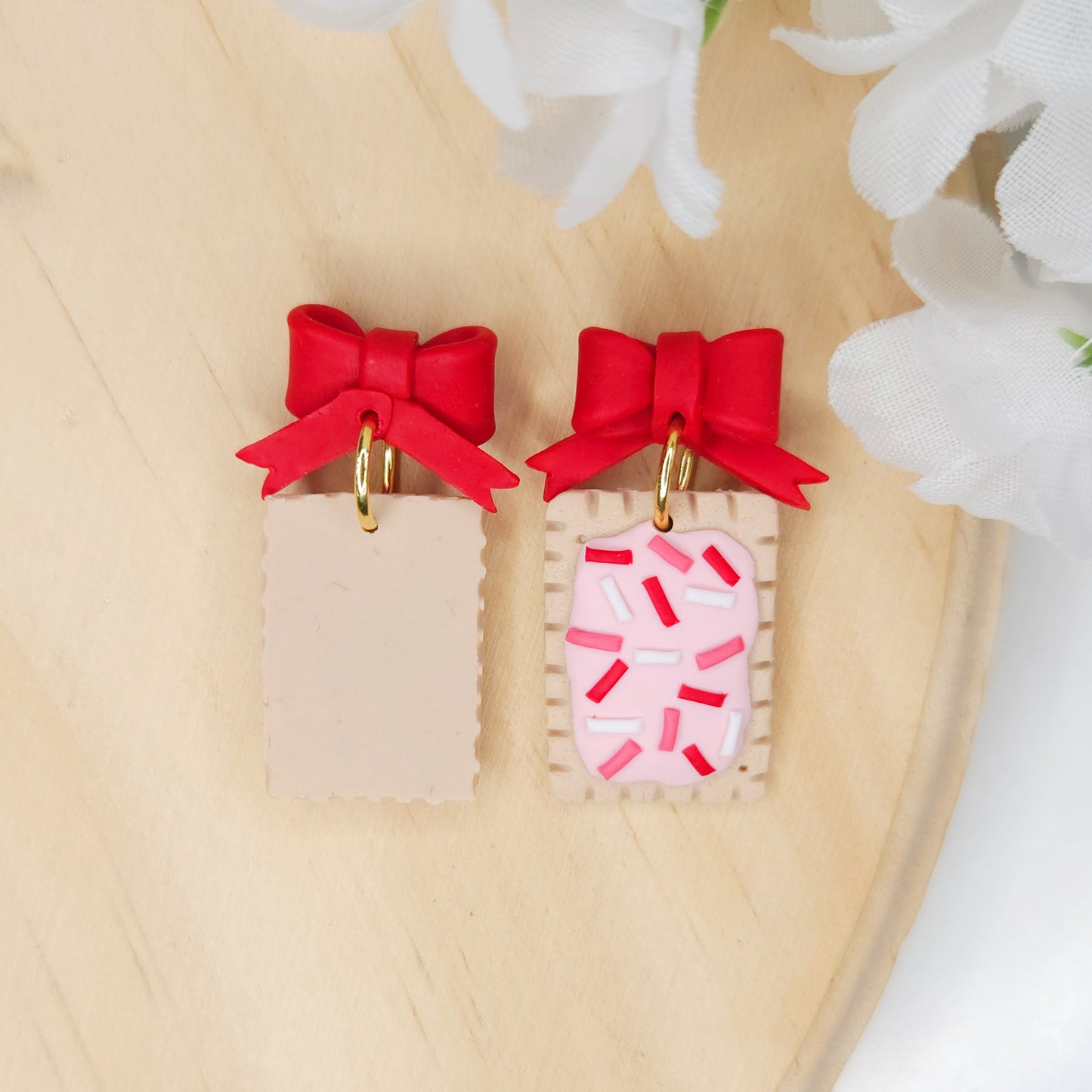 Handmade Poptart Valentine's Day Polymer Clay Earrings
