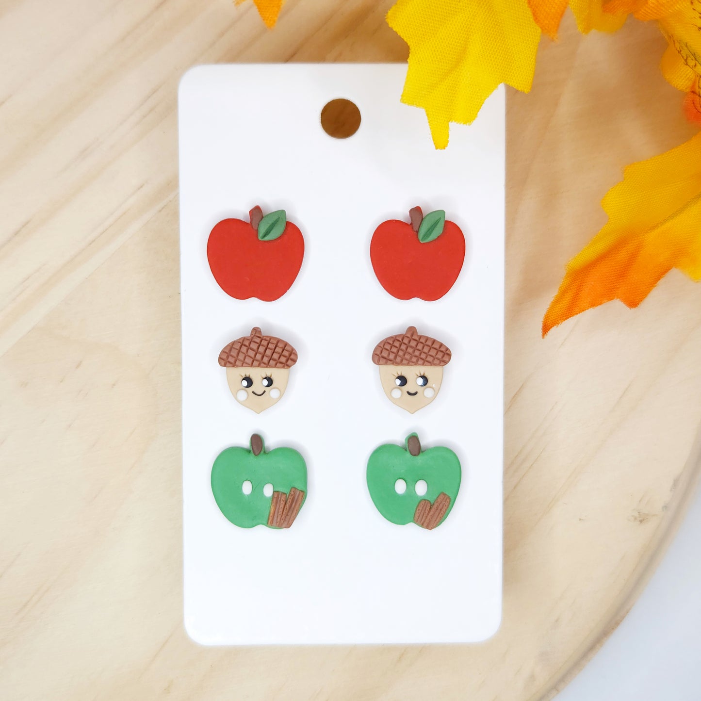 Handmade Fall Acorn Polymer Clay Earrings