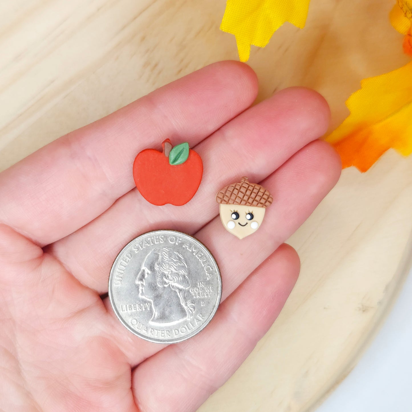 Handmade Fall Acorn Polymer Clay Earrings