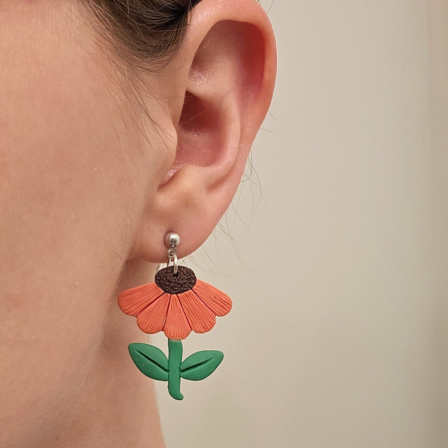 Handmade Spring Flower Polymer Clay Earrings