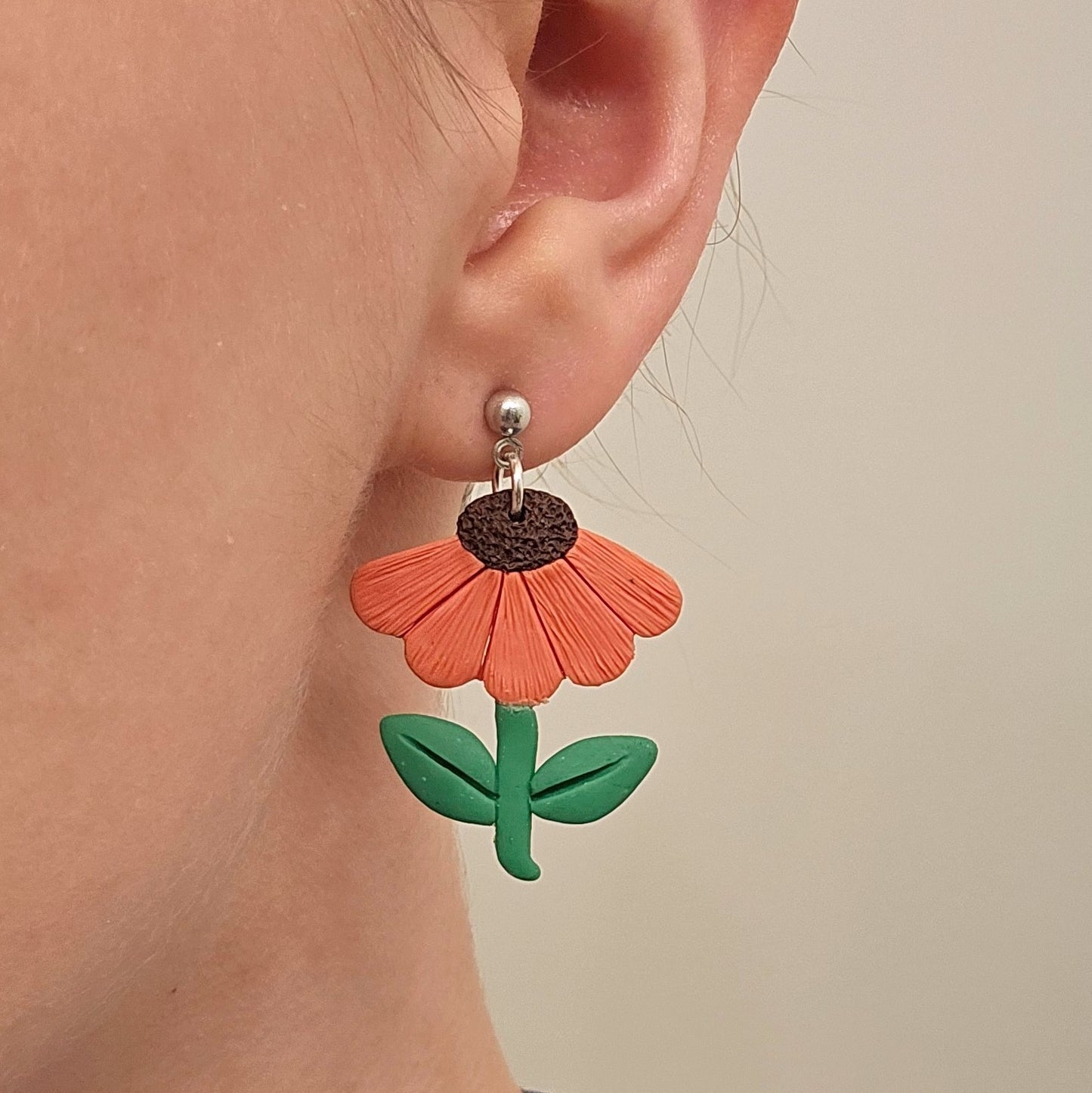 Handmade Spring Flower Polymer Clay Earrings