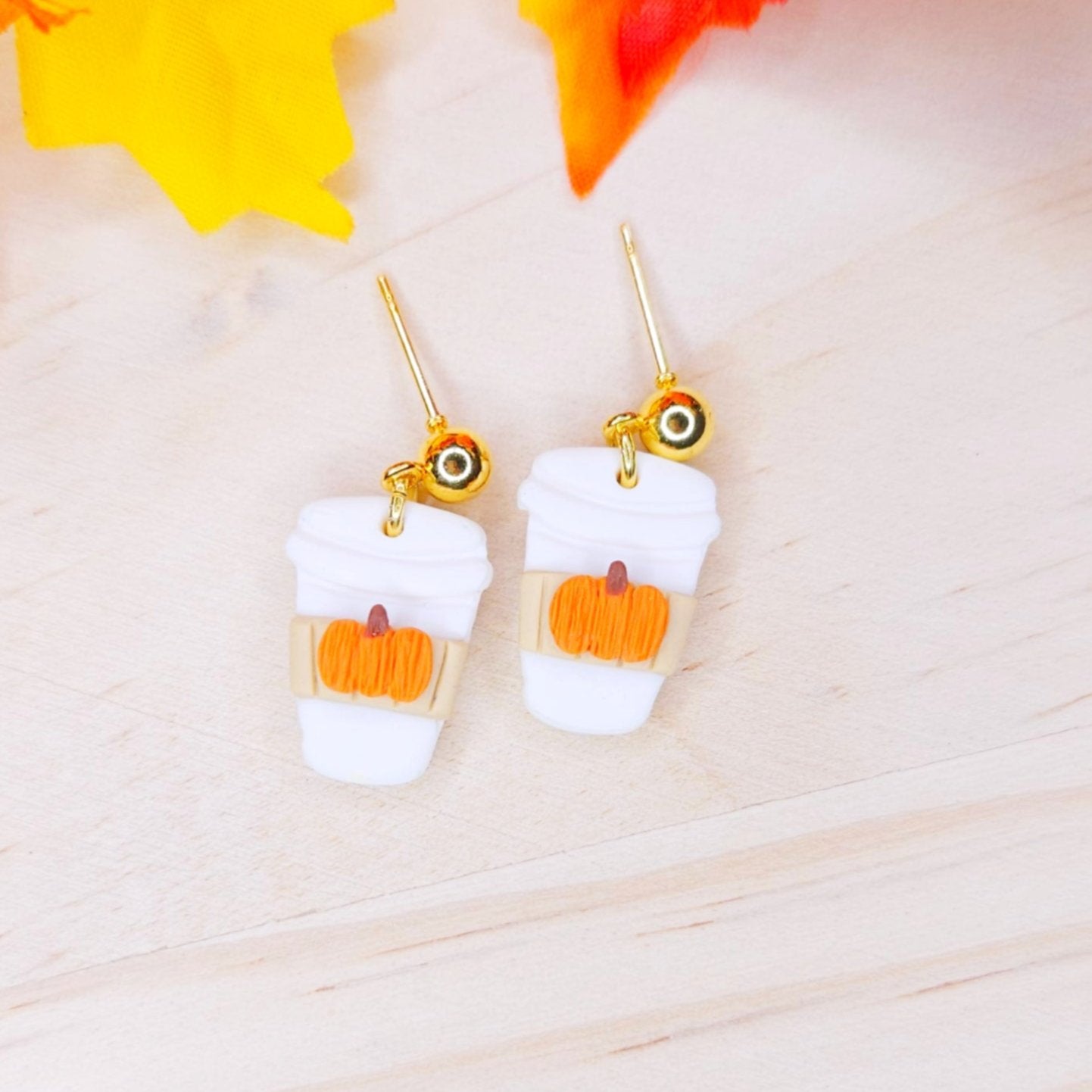 Handmade Pumpkin Spice Polymer Clay Earrings