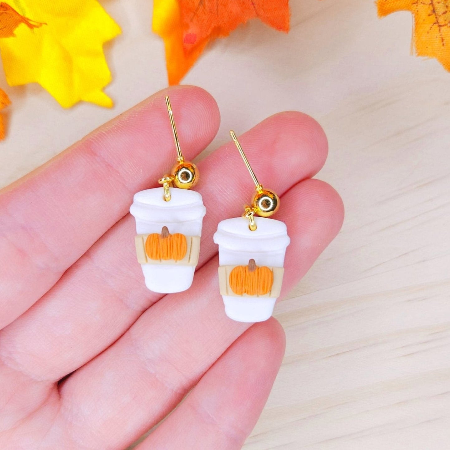 Handmade Pumpkin Spice Polymer Clay Earrings