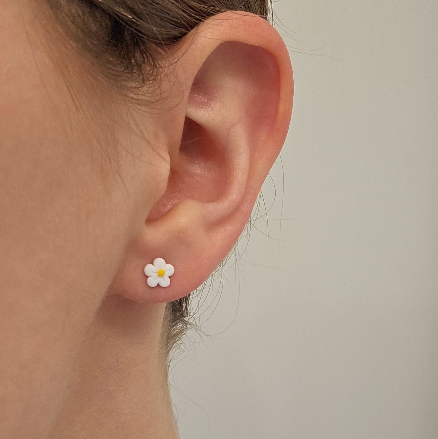 Handmade Daisy Kids Polymer Clay Girl Earrings