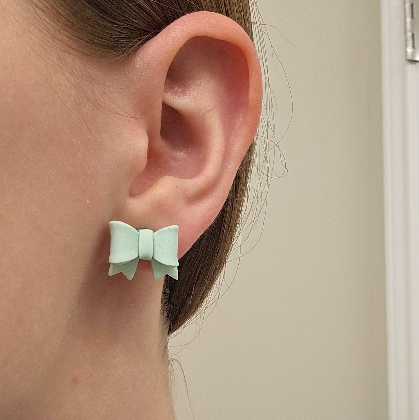 Handmade St. Patrick's Bow Polymer Clay Earrings