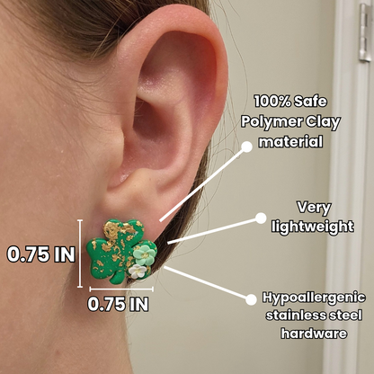 Handmade St. Patrick's Day Truck Clay Earrings