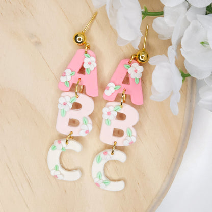 Handmade Teacher ABC Polymer Clay Earrings