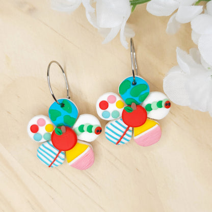 Handmade Teacher Flower Clay Earrings