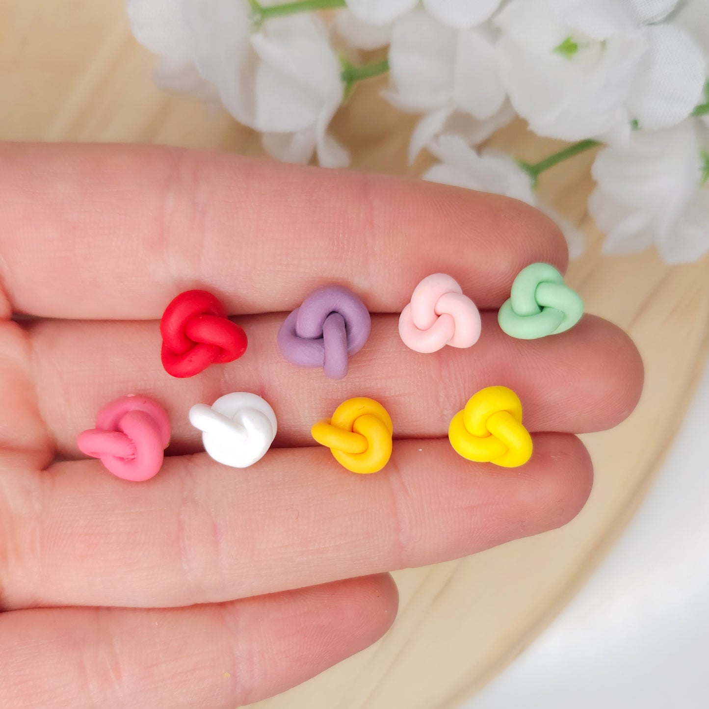 Handmade Knot Polymer Clay Stud Earrings