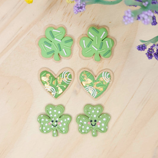 Handmade Clover St. Patrick's Polymer Clay Earrings