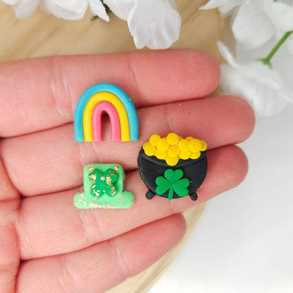 St. Patrick's Day Lucky Charm Clay Earrings