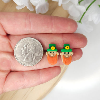 Handmade Leprechaun St. Patrick's Day Clay Earrings