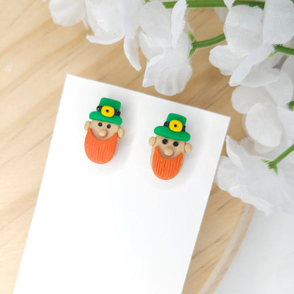 Handmade Leprechaun St. Patrick's Day Clay Earrings