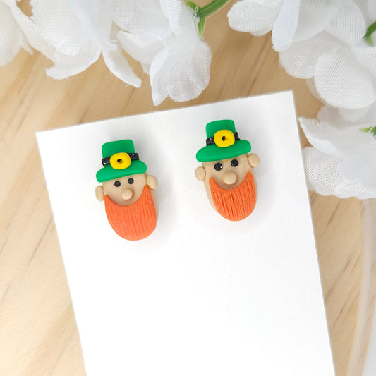 Handmade Leprechaun St. Patrick's Day Clay Earrings