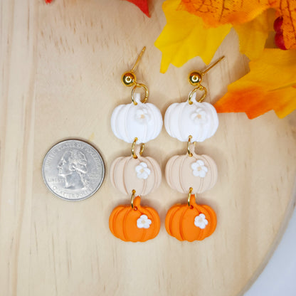 Handmade Pumpkin Fall Polymer Clay Earrings