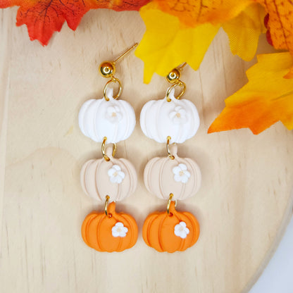 Handmade Pumpkin Fall Polymer Clay Earrings