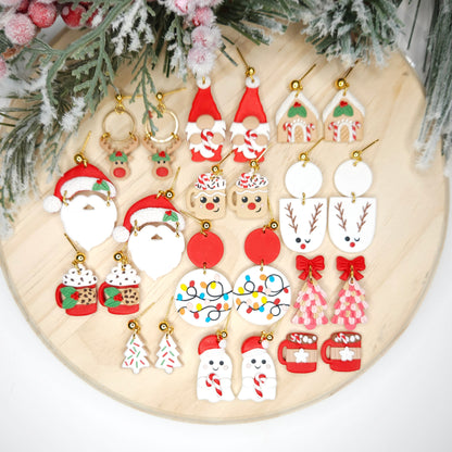 Handmade Christmas Rudolph Cocoa Cup Earrings