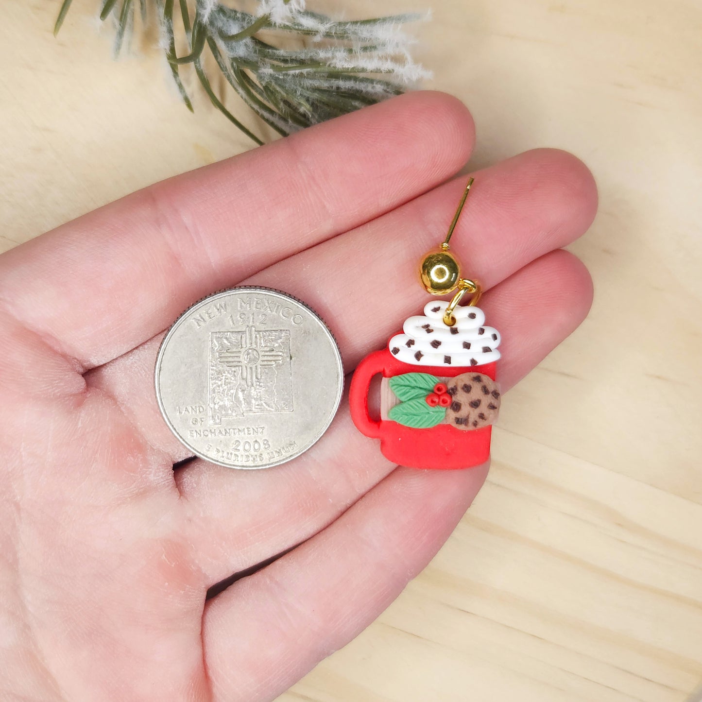 Handmade Hot Cocoa Christmas Clay Earrings