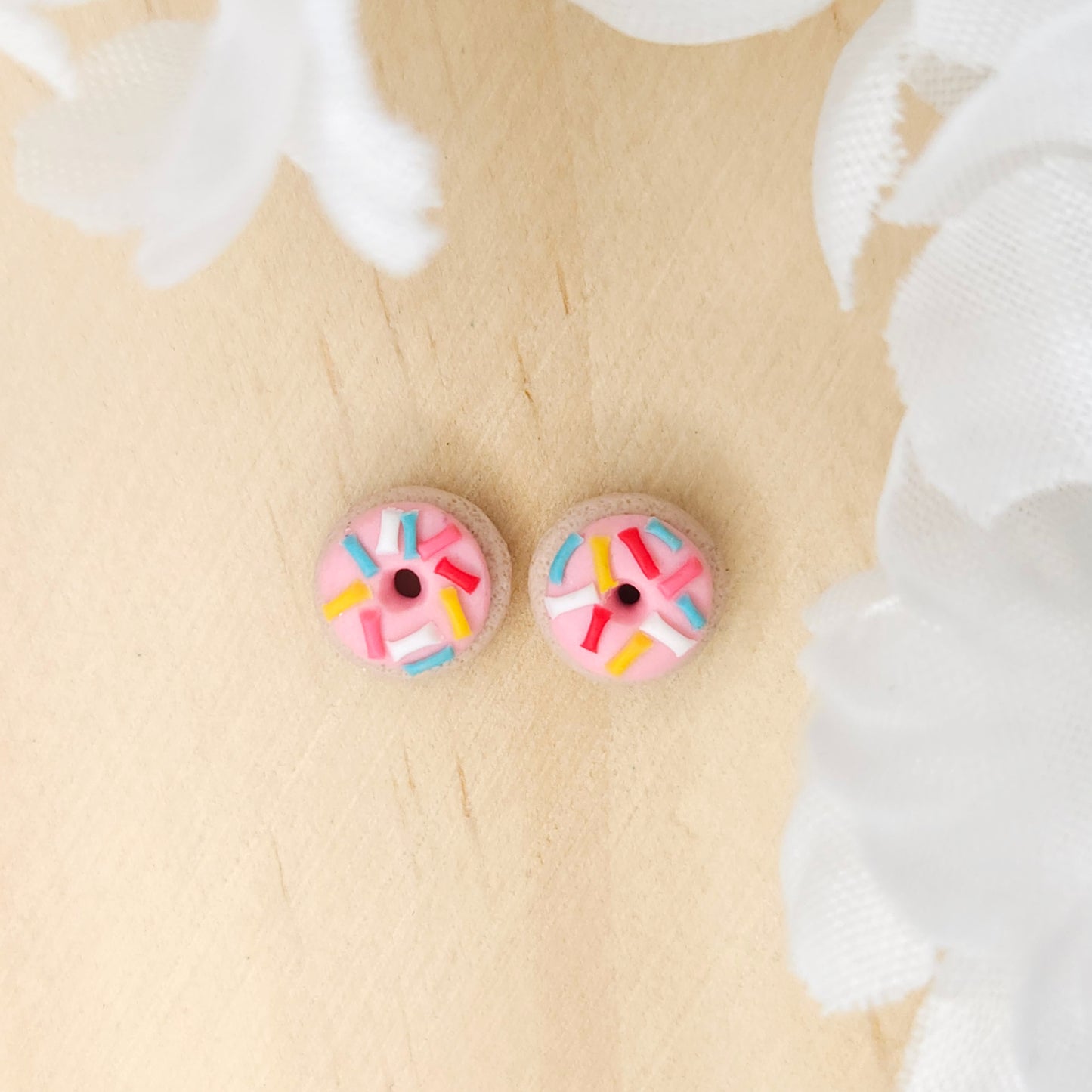 Handmade Donut Kids Polymer Clay Earrings