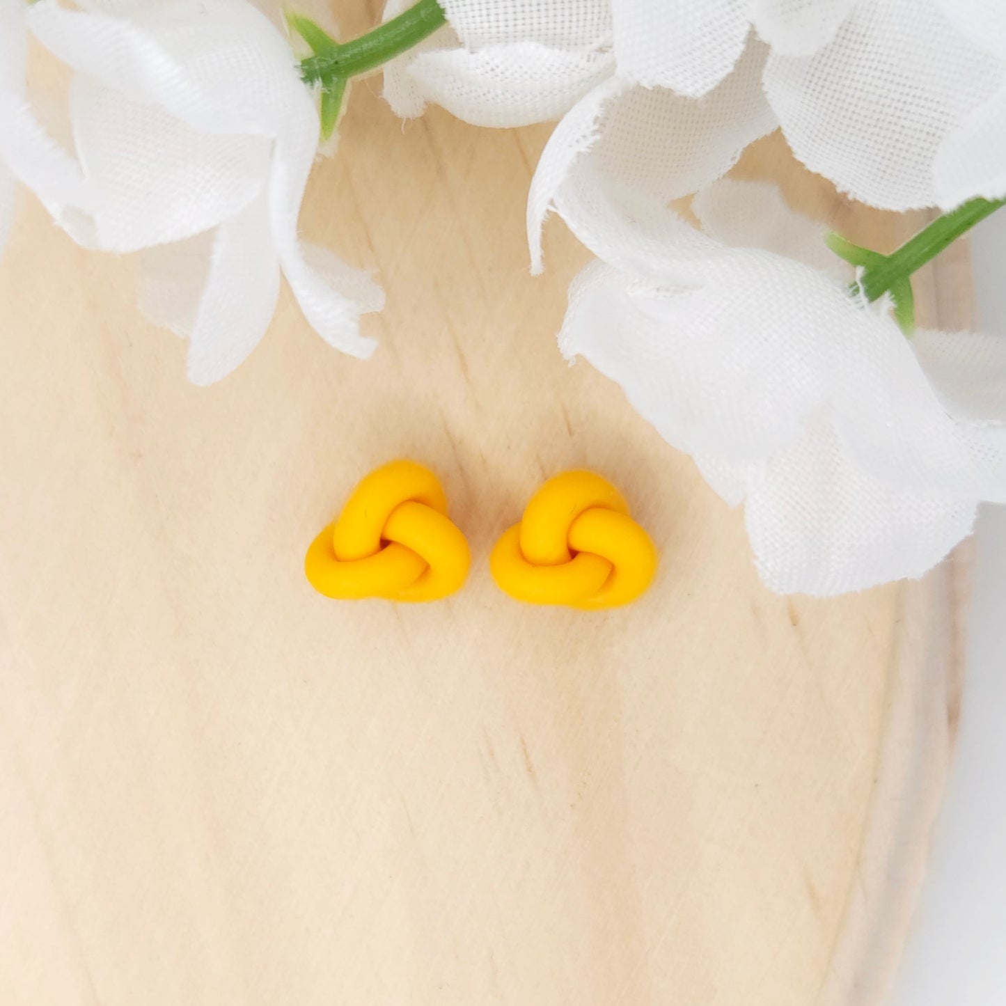 Handmade Knot Polymer Clay Stud Earrings