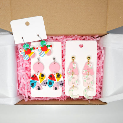 Handmade Teacher ABC Polymer Clay Earrings