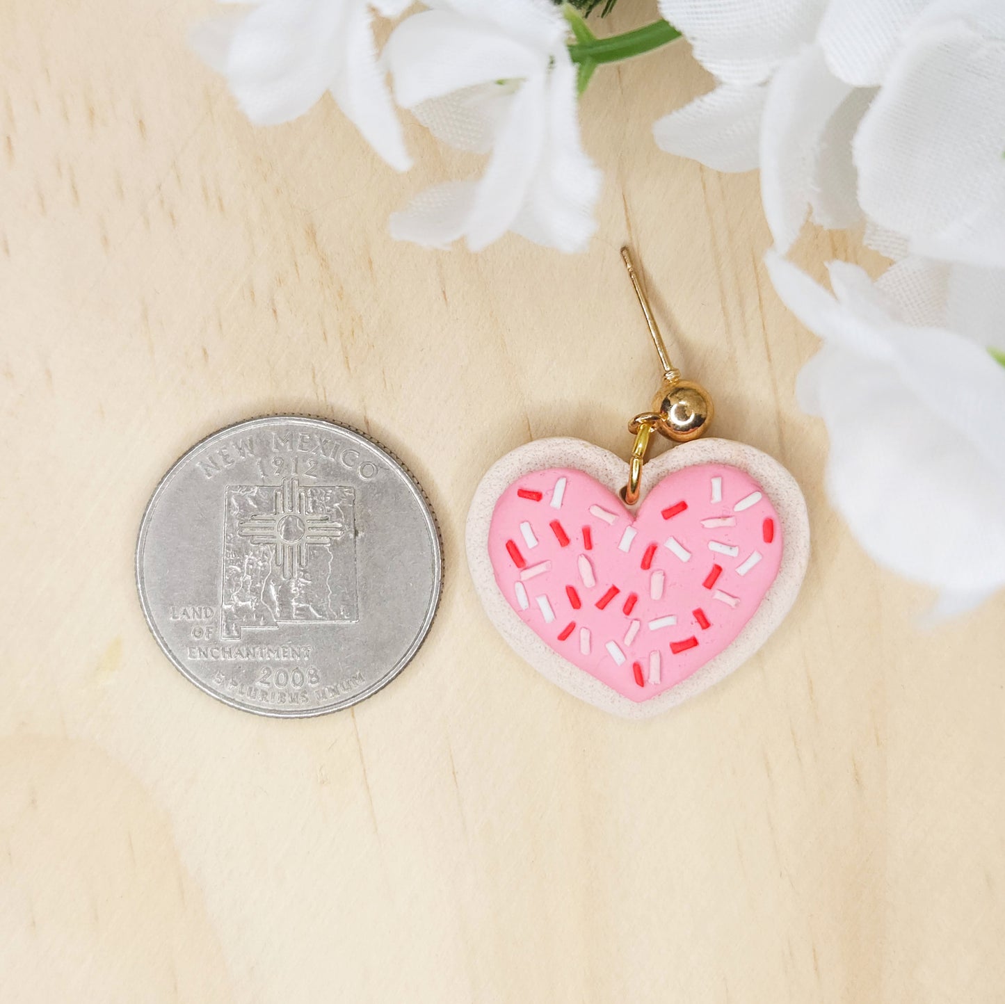 Handmade Clay Valentine's Day Heart Earrings