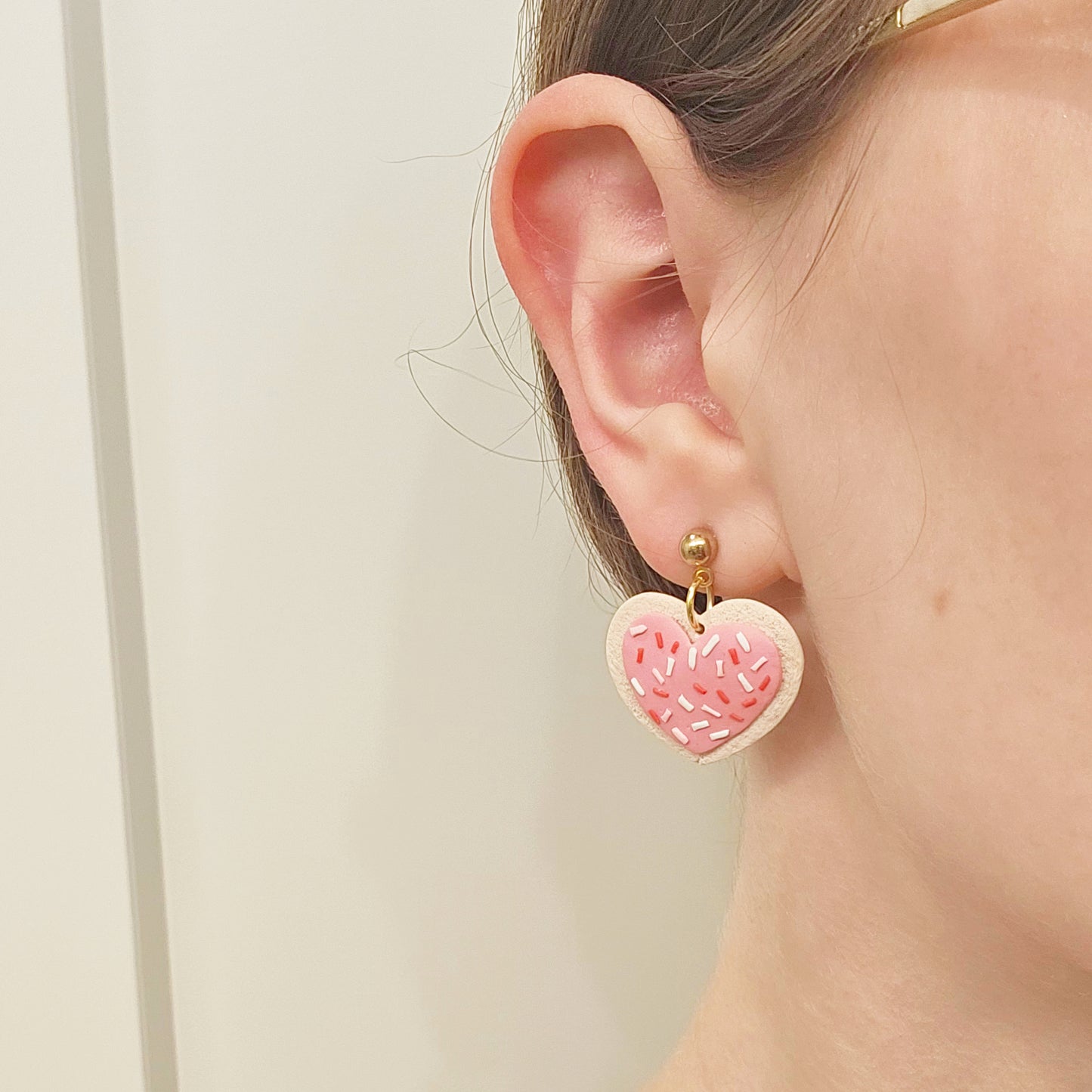 Handmade Clay Valentine's Day Heart Earrings