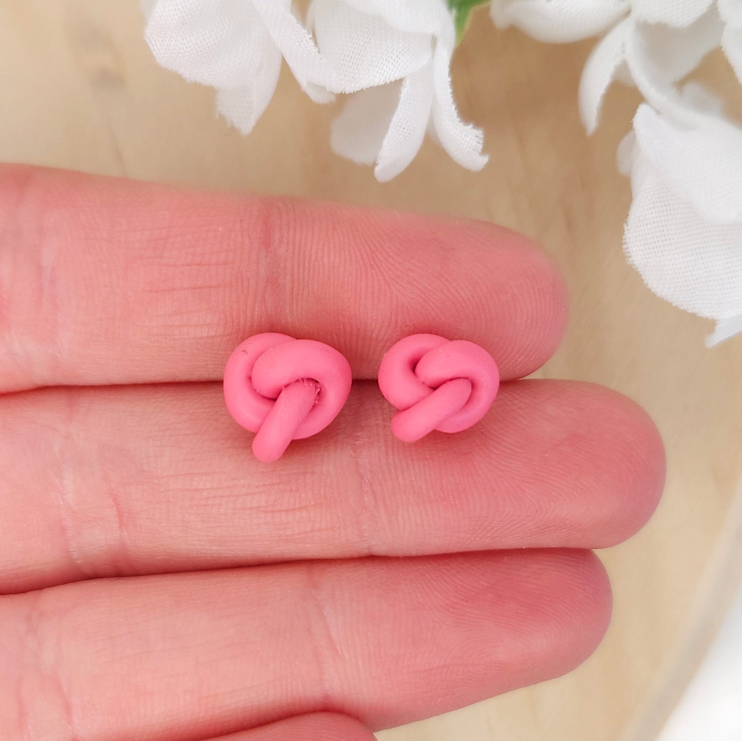 Handmade Knot Polymer Clay Stud Earrings