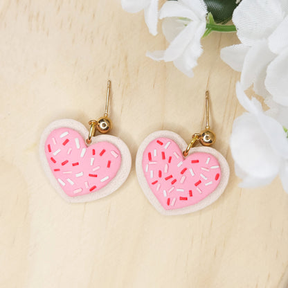 Handmade Clay Valentine's Day Heart Earrings