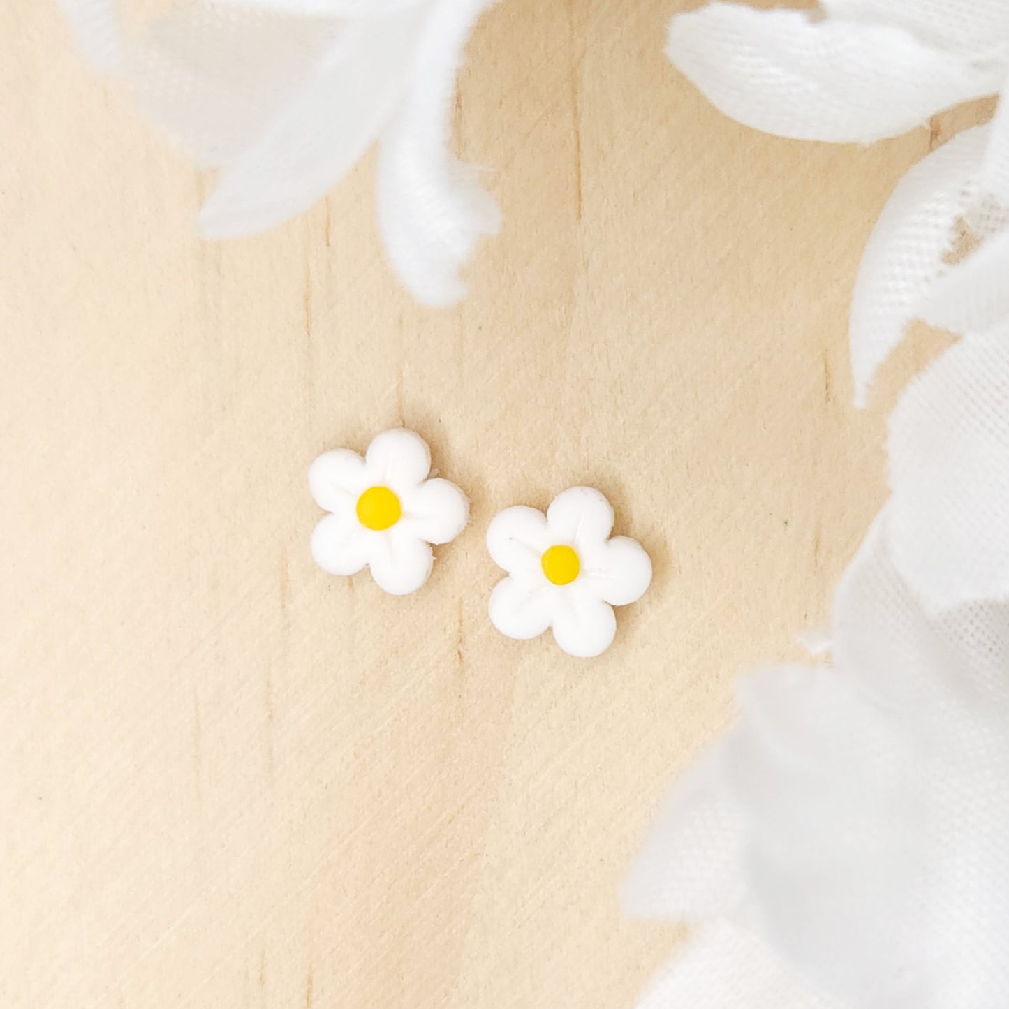 Handmade Daisy Kids Polymer Clay Girl Earrings