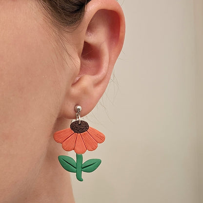 Handmade Spring Flower Polymer Clay Earrings