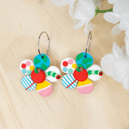 Handmade Teacher Flower Clay Earrings