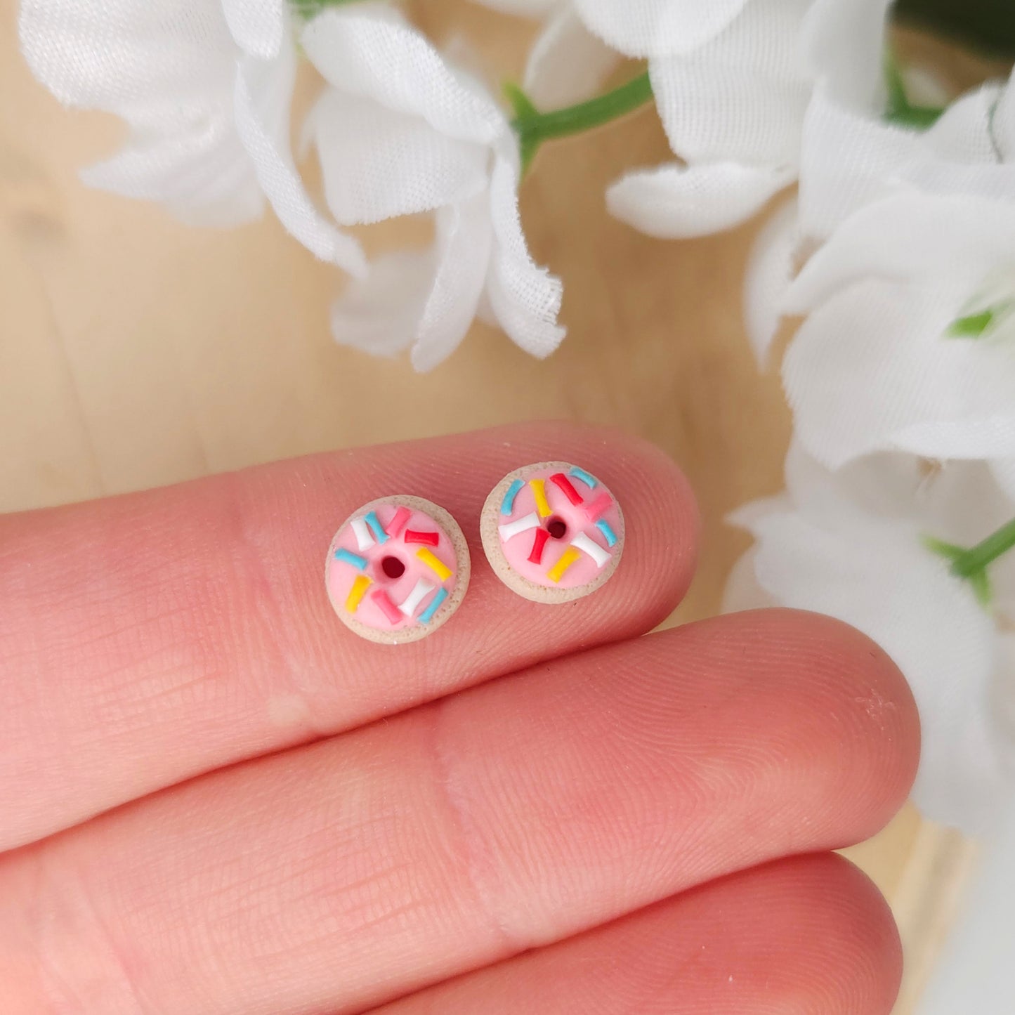 Handmade Donut Kids Polymer Clay Earrings