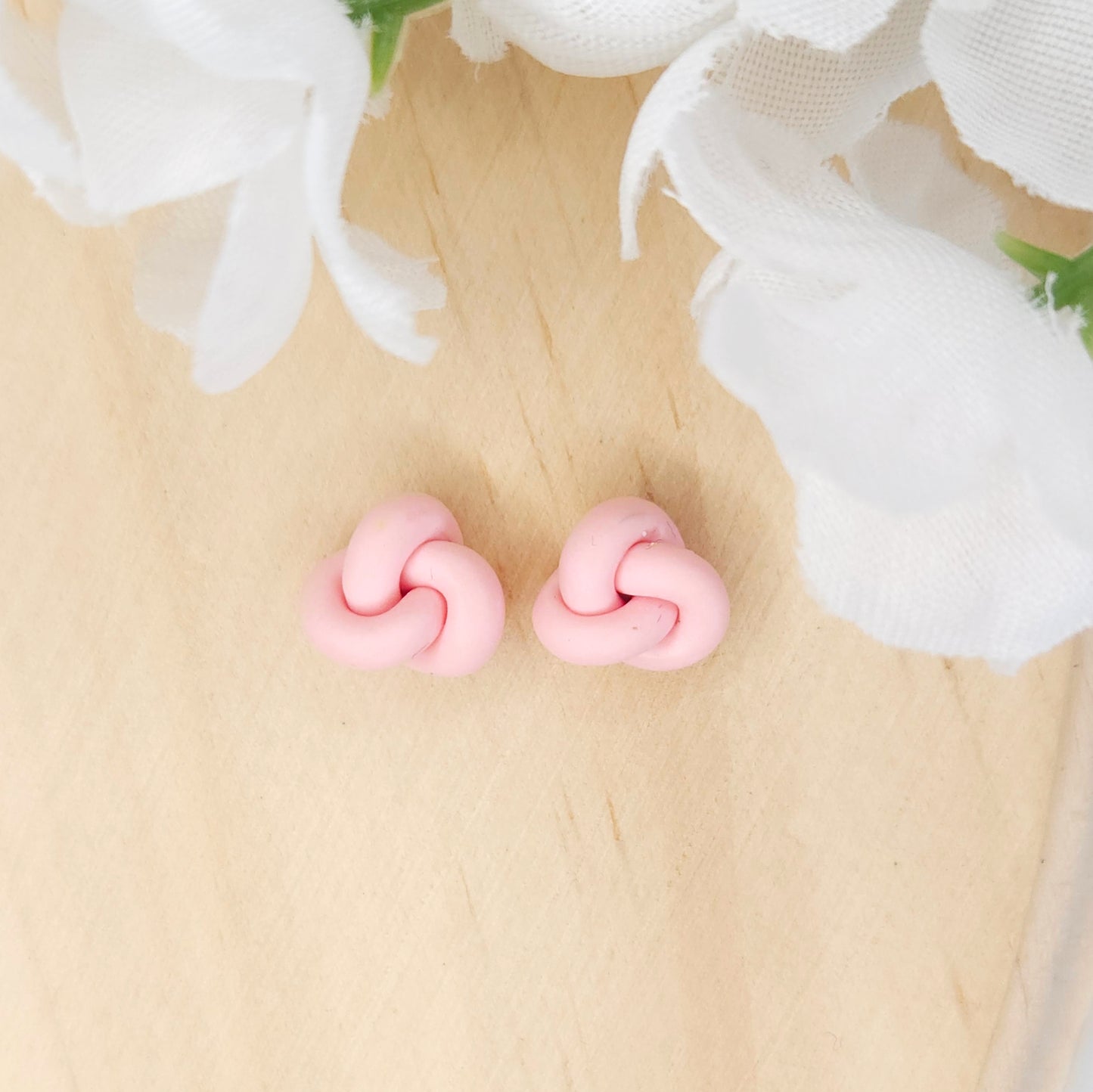 Handmade Knot Polymer Clay Stud Earrings