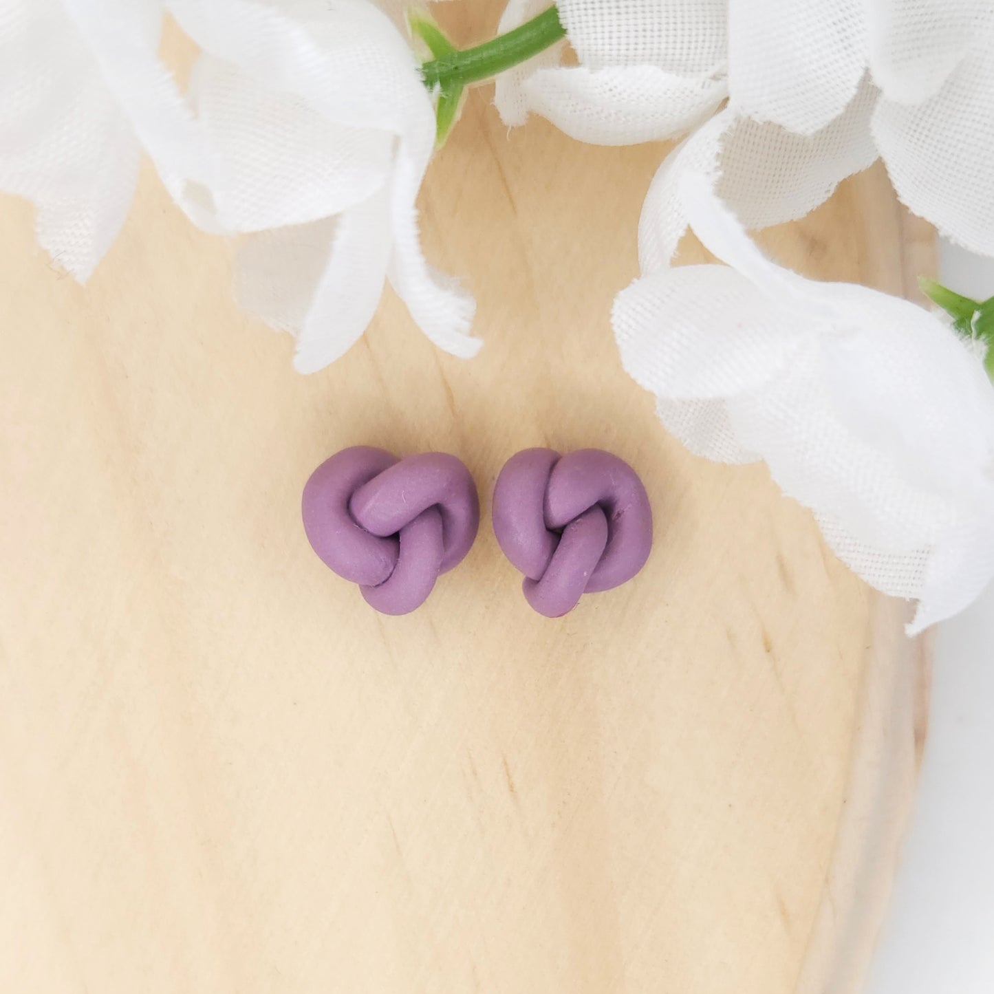 Handmade Knot Polymer Clay Stud Earrings