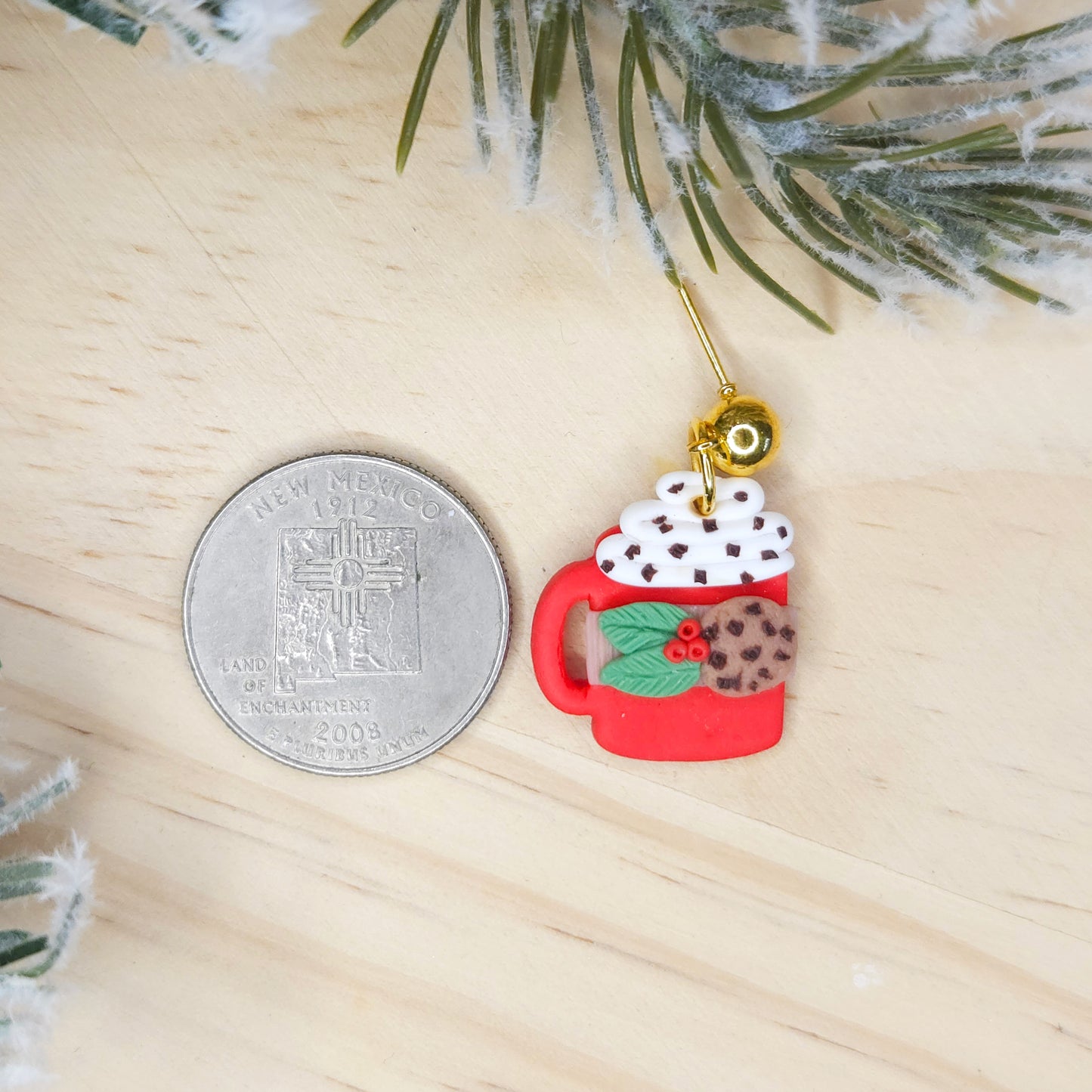 Handmade Hot Cocoa Christmas Clay Earrings