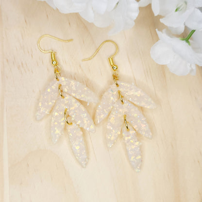 Handmade Polymer Clay Leaf Minimalist Wedding Earrings