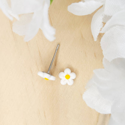 Handmade Daisy Kids Polymer Clay Girl Earrings