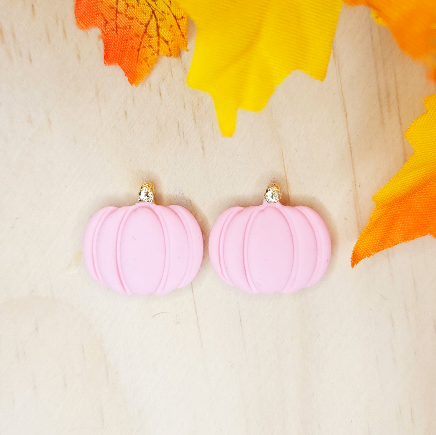 Handmade Pumpkin Studs Polymer Clay Earrings